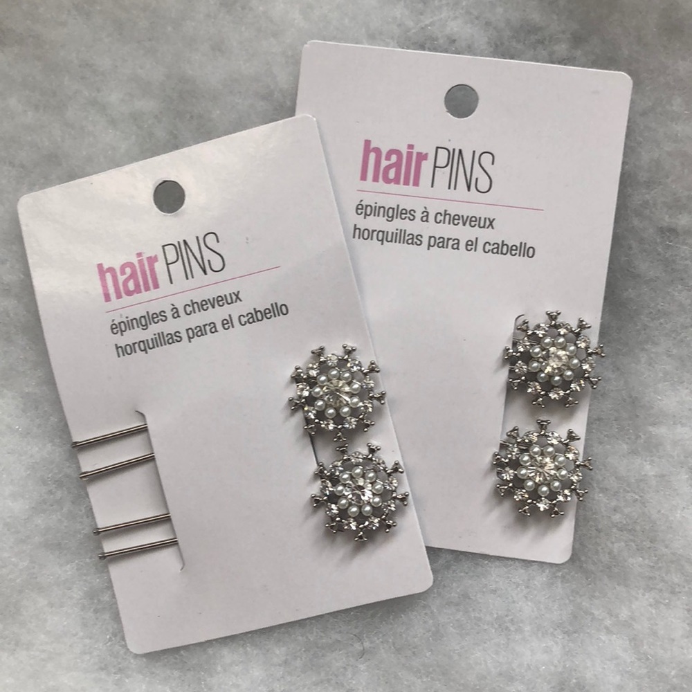 (TWO SETS!) NWT🧚🏻‍♀️PROM CRYSTAL HAIR PINS